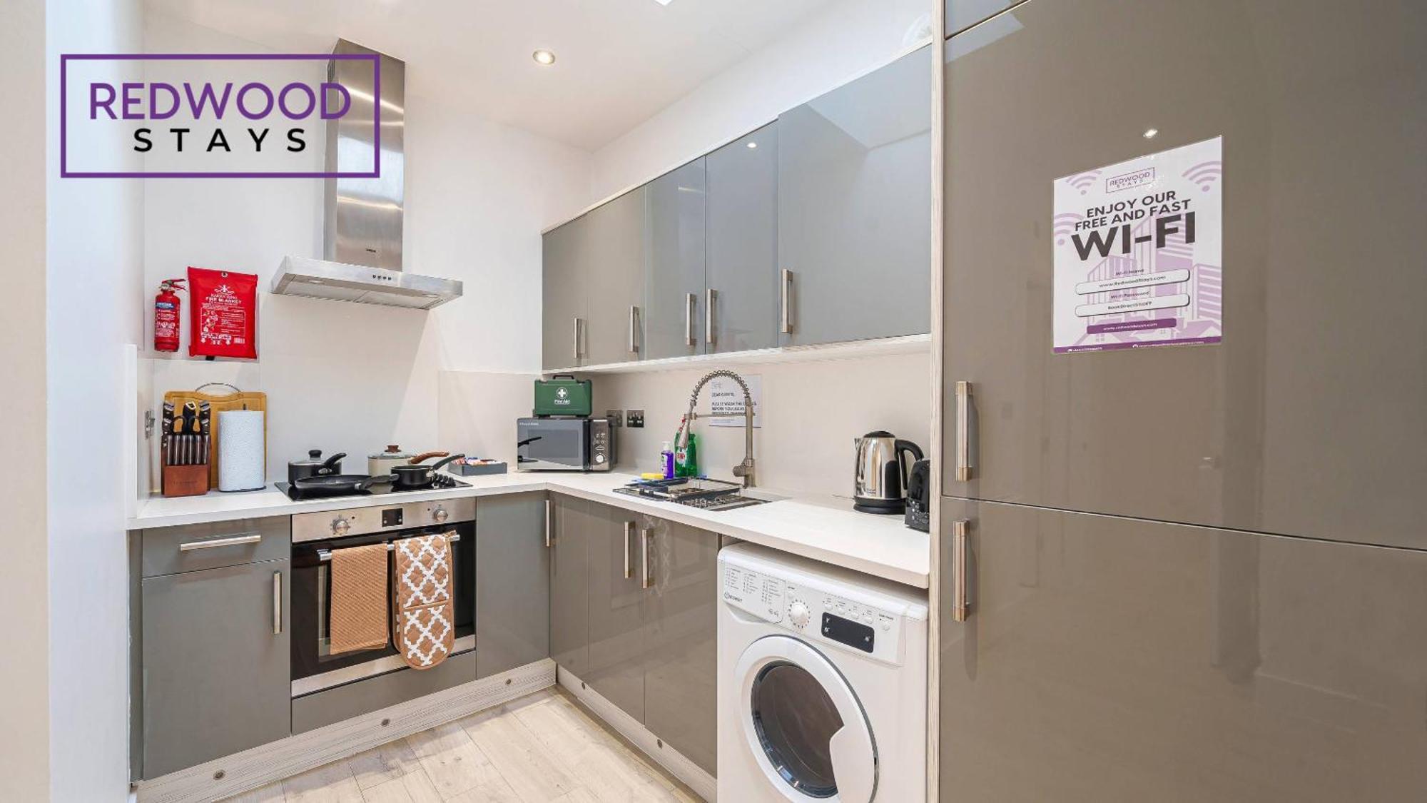 1 Bed 1 Bath Town Center Apartments For Corporates & Contractors, Wifi, Netflix And Parking On Selected Units By Redwood Stays Aldershot Luaran gambar